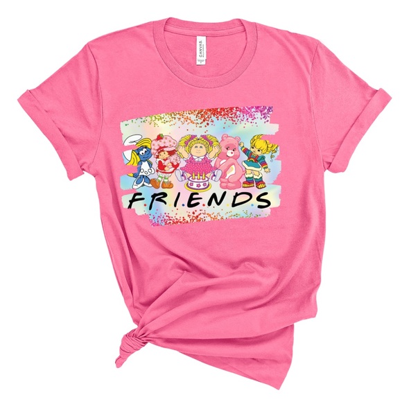Friends 80’s Cartoon Custom T-Shirt - Picture 1 of 6